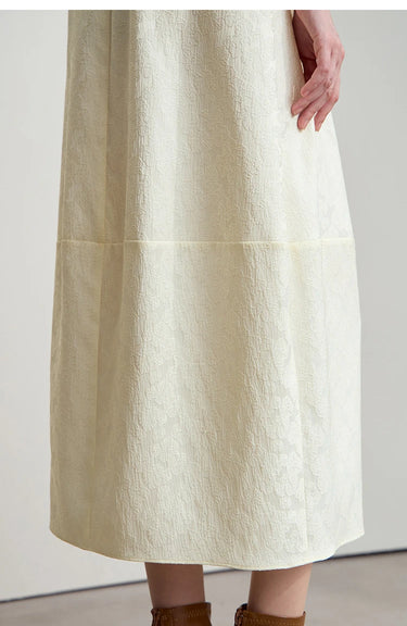 Loose Elegant Solid Lantern Skirt with Elastic Waistband