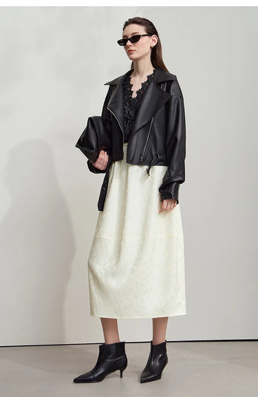 Loose Elegant Solid Lantern Skirt with Elastic Waistband