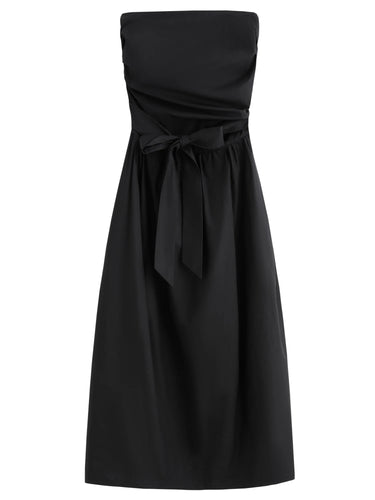 Minimalist Black Elegant Tube Top Strappy Dress