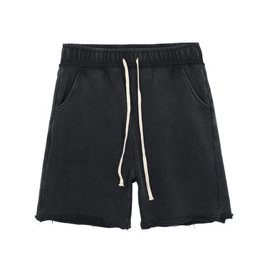 Retro Cotton Shorts with Loose Edge