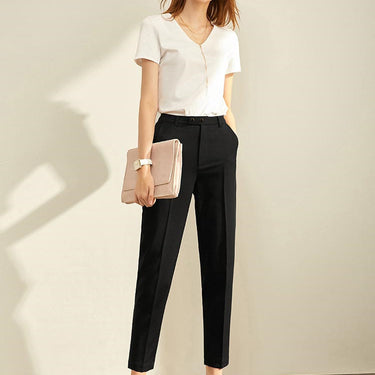 Nine-Point Line Carved Professional Casual Pants