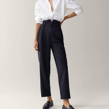 Flannel Straight-Leg Trousers