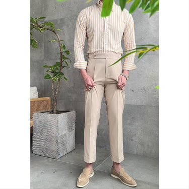 High-waisted Drape Casual Pants