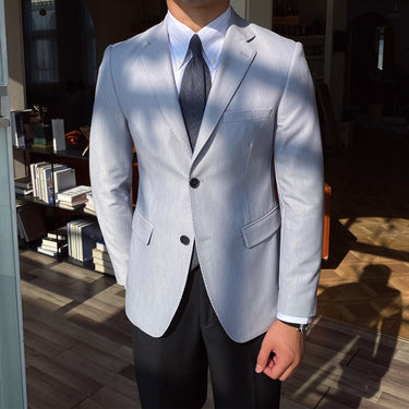 British Business Double-Breasted Suit Blazer