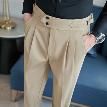 Mid-High Waisted Casual Drape Pants