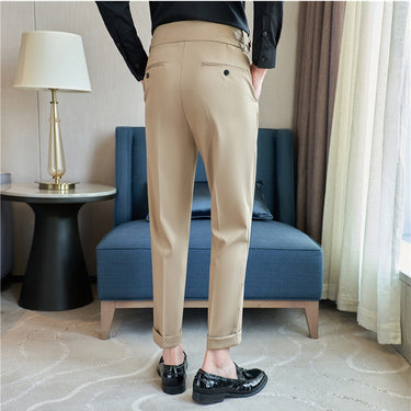 Mid-High Waisted Casual Drape Pants