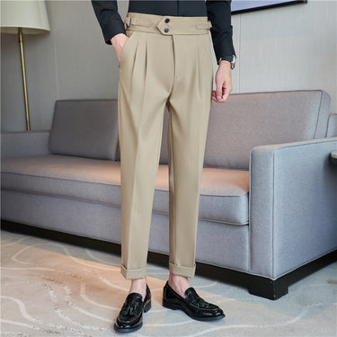 Mid-High Waisted Casual Drape Pants