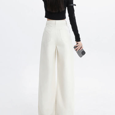 New Style White Draping Jeans For Women