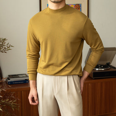 Semi-turtleneck Solid Color Base Shirt With Lyocell Autumn Long Sleeves