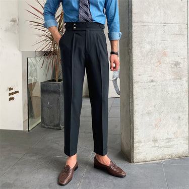 Casual Drape High Waist Straight Trousers