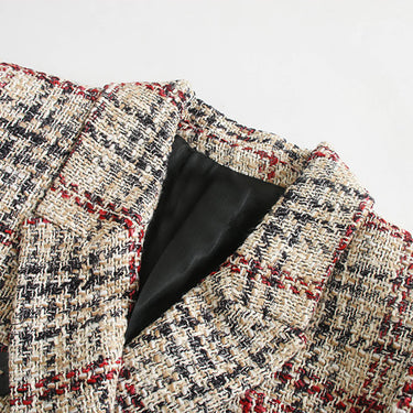 Plaid texture blazer women's clothing