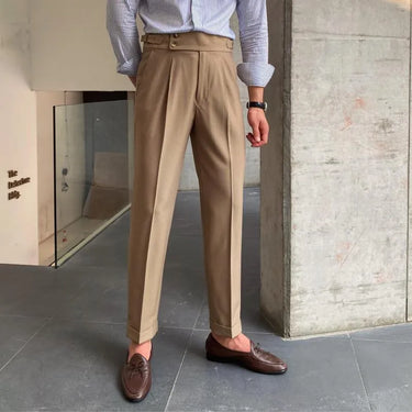 Casual Drape High Waist Straight Trousers