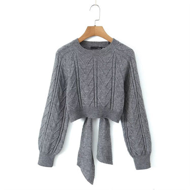 Backless Bow Knitted Sweater