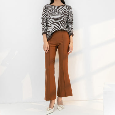 High-Waist Wide-Leg Straight Trousers