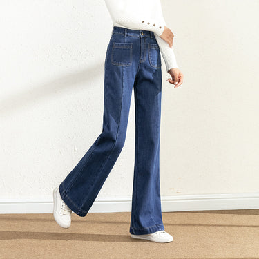 High-Waist Flared Wide-Leg Jeans