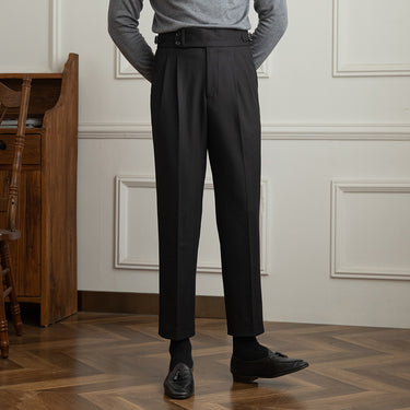 Textured High-Waist Gurkha Trousers