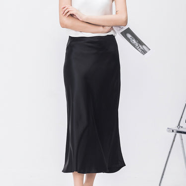 Satin High-Waist Hip-Wrapped Fishtail Skirt