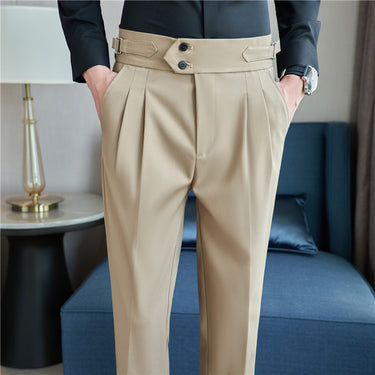 Mid-High Waisted Casual Drape Pants