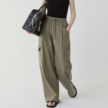 Drawstring Loose Straight-Leg Casual Pants