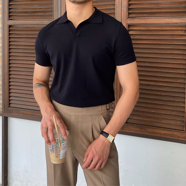 Knit Lapel Polo Shirt