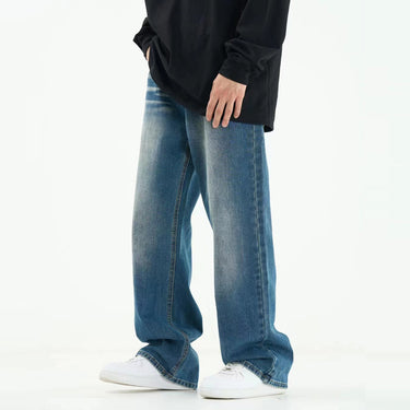 Oversize Washed Straight Jeans