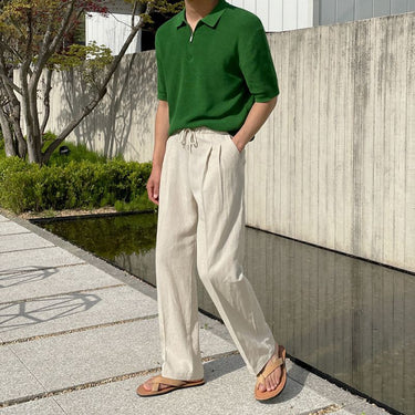 Wide-Leg Linen Pants