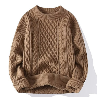 Men's Fashion Loose Twisted Wool Round Neck Sweater