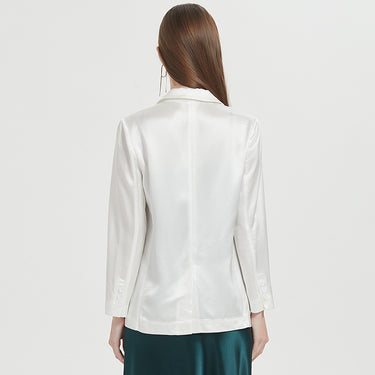 One-Button Slimming Suit Blazer with Neat Draping