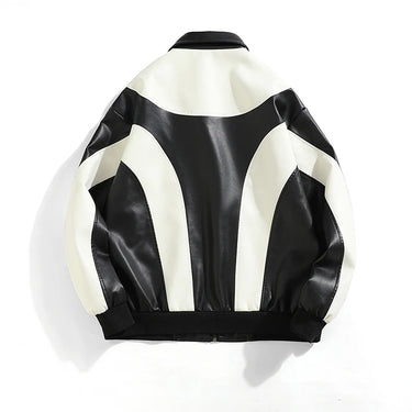 Padded Leather Windbreaker Jacket