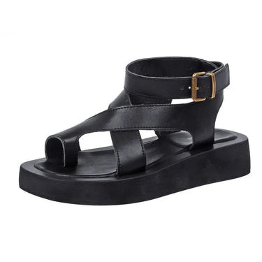 Genuine Leather Clip-Toe Muffin Sandals