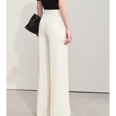 New Elastic Wide-Leg Floor-Length Casual Straight Trousers