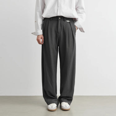 Loose Straight Leg Wide Draping Long Trousers