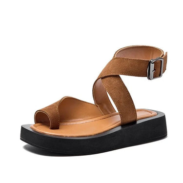 Suede Leather Clip-Toe Sandals