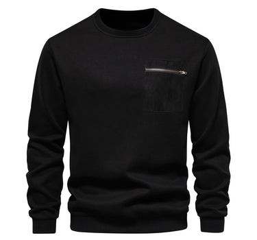 Cotton Pullover Sweatshirt with Pocket