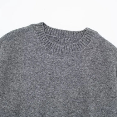 Gray Loose Knit Pullover Sweater