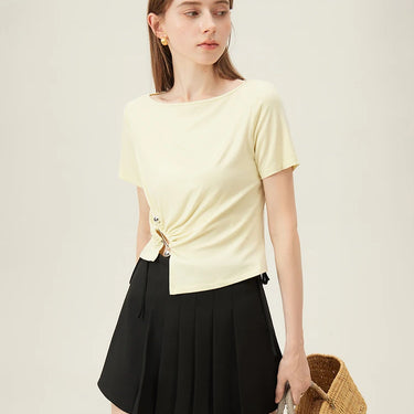 One-Shoulder T-Shirt with Twisted Waist