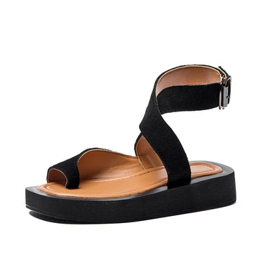 Suede Leather Clip-Toe Sandals