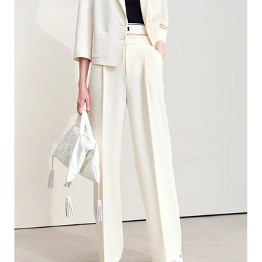 New Elastic Wide-Leg Floor-Length Casual Straight Trousers