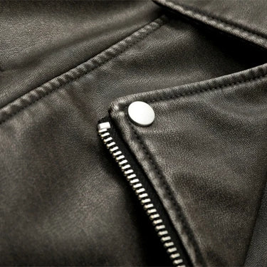 Washed Leather Jacket with Belt