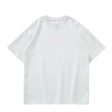 Thickened Pure Cotton T-Shirt with Threaded Round Neck