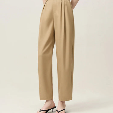 Classic High-Waisted Slim Fit Straight Casual Streetwear Pants - Minimalist Design