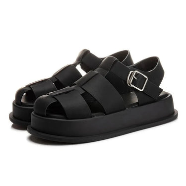 Closed-Toe Woven Thick-Sole Leisure Sandals