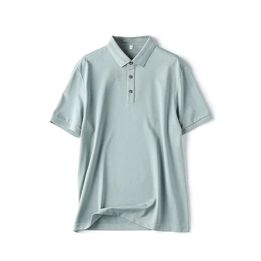 Silk Cotton Blend Polo Shirt