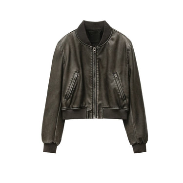 Vintage Leather Bomber Jacket