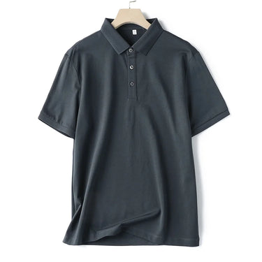 Silk Cotton Blend Polo Shirt