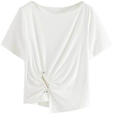 One-Shoulder T-Shirt with Twisted Waist