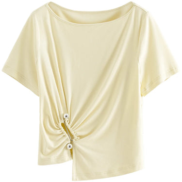 One-Shoulder T-Shirt with Twisted Waist