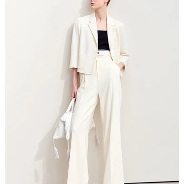 New Elastic Wide-Leg Floor-Length Casual Straight Trousers