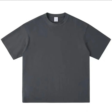 Thickened Pure Cotton T-Shirt with Threaded Round Neck