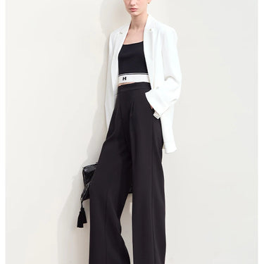 New Elastic Wide-Leg Floor-Length Casual Straight Trousers